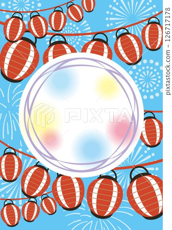 帶燈籠的煙火背景圖 126717178