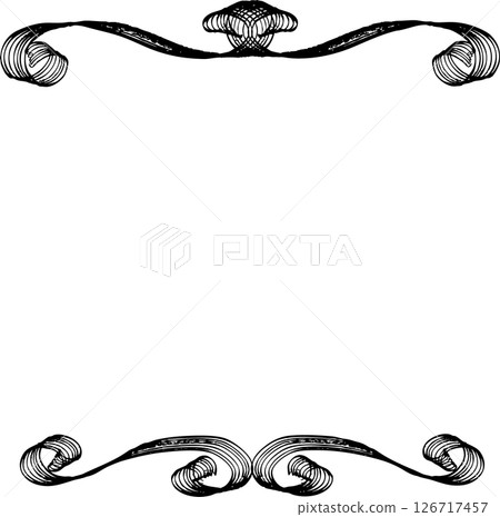 Antique and luxurious black ribbon frame 126717457