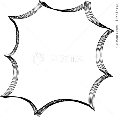 Antique style black jagged speech bubble illustration Antique style black jagged speech bubble illustration 126717458