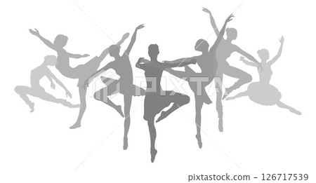 Ballet Dancer Silhouette Dancers Poses Silhouettes 126717539