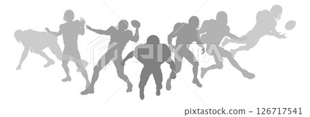 American Football Silhouette Player Silhouettes 126717541