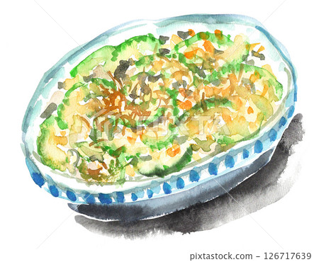 水彩畫《Goya Chanpuru》 25529pix7 126717639