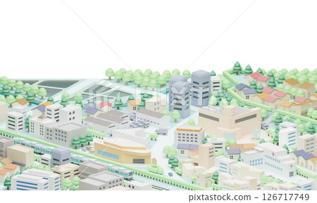 喚起日常生活的街景（透明背景） 126717749