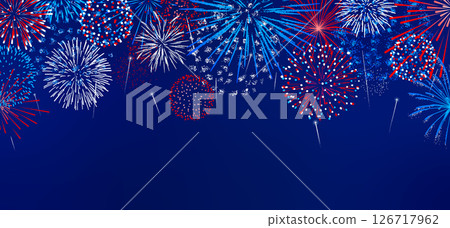 Fourth of July fireworks background, USA Independence Day 126717962
