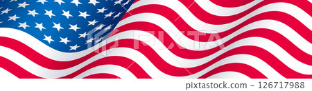 USA waving flag background, United States flag banner 126717988