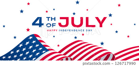 4th of July banner, USA flag border, Independence Day card 4th of July banner, USA flag border, Independence Day card 126717990