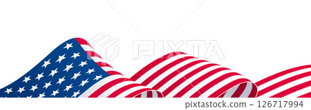 USA flag banner, United States background, US flag border 126717994