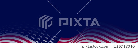 USA flag background, United States banner, blue US border 126718010