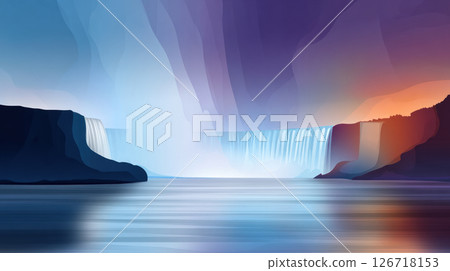 Summer landscape. Beautiful summer mountain panorama. Natural background USA. Green mountains and layers of hills. Election day in USA. America day. Festive mood on President's day Summer landscape. Beautiful summer mountain panorama. Natural background USA. Green mountains and layers of hills. Election day in USA. America day. Festive mood on President's day 126718153