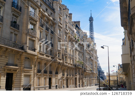eiffel tour and Paris street 126718359