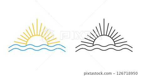 Sun and water logo, vector element Sun and water logo, vector element 126718950