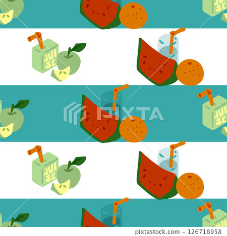 Summer Fruit Juice Seamless Pattern Summer Fruit Juice Seamless Pattern 126718958