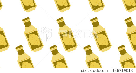 Lemon Bottle Seamless Pattern Design 126719018
