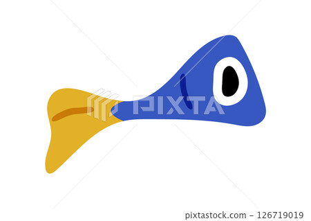 Blue Yellow Cartoon Fish Illustration Blue Yellow Cartoon Fish Illustration 126719019