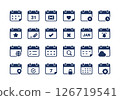 Calendar line icon set. Outline web icons. Vector illustration 126719541