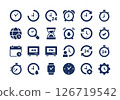 Time and Clock icon set. Solid web icons. Vector illustration 126719542