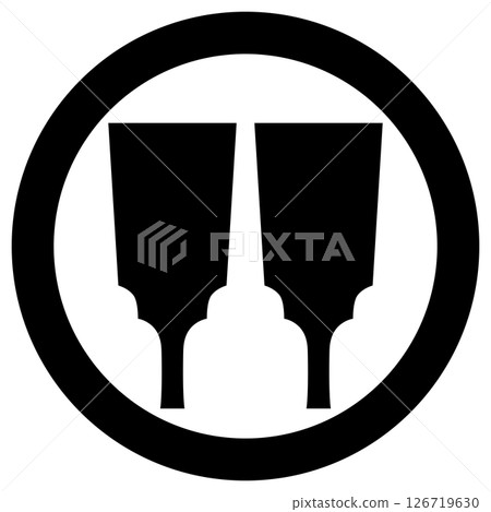 This is the family crest. It is called a hagoita, lined up in a circle. This is the family crest. It is called a hagoita, lined up in a circle. 126719630