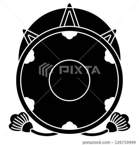 這是一個家族徽章。它被稱為 mamuki 鼓。 這是一個家族徽章。它被稱為 mamuki 鼓。 126719999