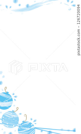 Watercolor water balloon frame_blue (splash x wave line) vertical Watercolor water balloon frame_blue (splash x wave line) vertical 126720094