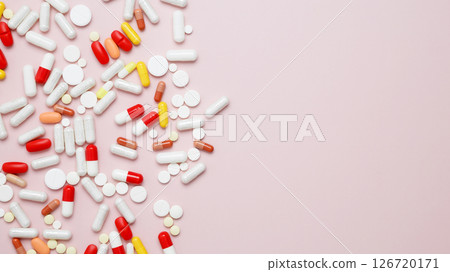 Concept of healthcare and medicine. Various medication tablets and capsules Concept of healthcare and medicine. Various medication tablets and capsules 126720171