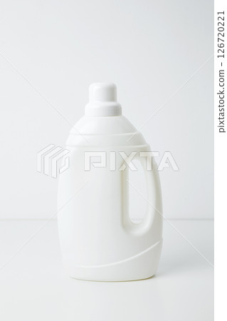 White branding mockup of laundry gel. Household cleaning and hygiene concept concept packaging 126720221