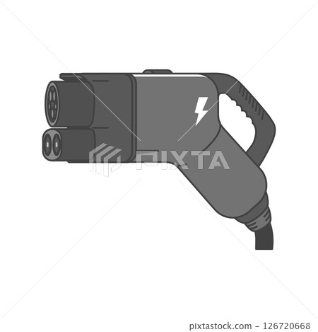 Stock Illustration: EV charging plug, electric vehicle charging connector (US, US-COMBO CCS1 standard) 126720668