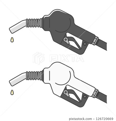 Stock Illustration: Gasoline refueling nozzle simple monochrome Stock Illustration: Gasoline refueling nozzle simple monochrome 126720669