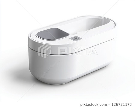 Smart litter box with automatic cleaning and waste disposal system in modern pet home Smart litter box with automatic cleaning and waste disposal system in modern pet home 126721173