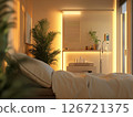 Serene therapy room with soft lighting receiving calming ketamine infusion 126721375