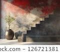 Limewash textured wall adding depth and organic uniqueness to modern interior design 126721381