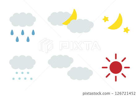 簡單可愛的天氣圖標集 簡單可愛的天氣圖標集 126721452