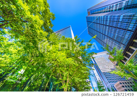 日本東京城市景觀，俯瞰大手町森林和其他地區。新時代的一線希望…=5月28日 126721459