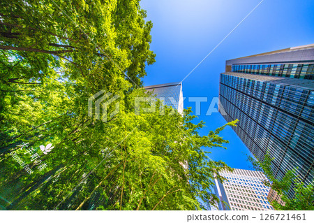 日本東京城市景觀，俯瞰大手町森林和其他地區。新時代的一線希望…=5月28日 126721461