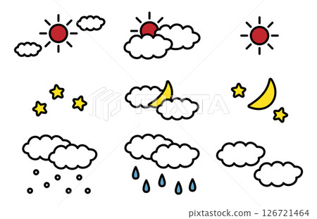 Simple and cute weather icon set 126721464