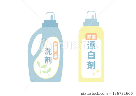 Vector illustration of a bottle of detergent for indoor drying and disinfectant bleach 126721600
