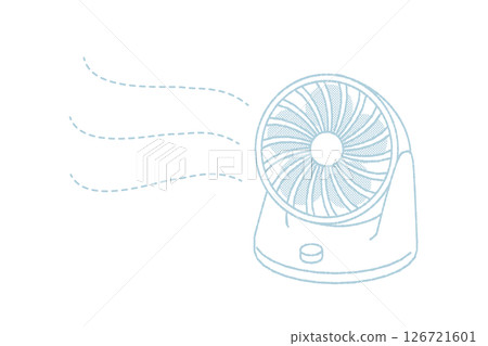 Vector illustration of a circulator blowing air 126721601