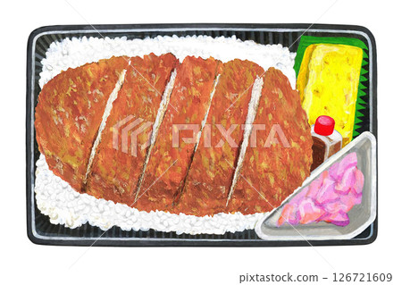 Illustration of pork cutlet lunch 126721609