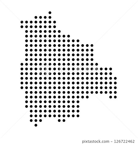 Bolivia country dotted map. Black spot pixel illustration isolated on white background. Vector circle mosaic. 126722462
