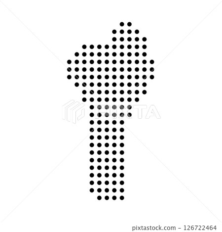 Benin country dotted map. Black spot pixel illustration isolated on white background. Vector circle mosaic. 126722464