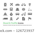 Icon set of transportation, travel, transportation, car, plane, train, etc. 126723937