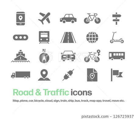 交通、旅行、交通、汽車、飛機、火車等圖示集。 交通、旅行、交通、汽車、飛機、火車等圖示集。 126723937