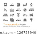 Traffic, travel, transportation, movement, vehicle related icon set 126723940