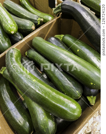 Zucchini at a market 126724120