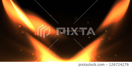 Abstract sparkle flame concept on dark background. Abstract sparkle flame concept on dark background. 126724276