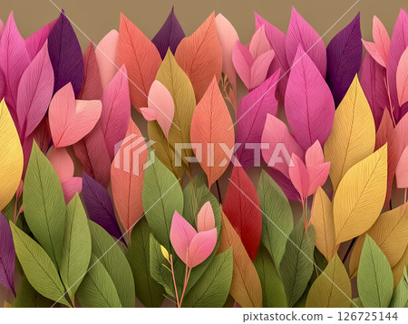 Image of autumn: background material of fallen leaves 126725144