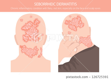 Seborrheic dermatitis. Skin diseases. Medical infographic design 126725391