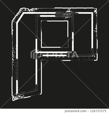 Grunge style letter on black background. Grunge style letter on black background. 126725575
