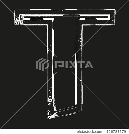 Grunge style letter on black background. 126725579