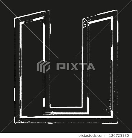 Grunge style letter on black background. 126725580
