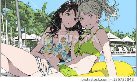 年輕女性朋友享受海灘度假 126725848